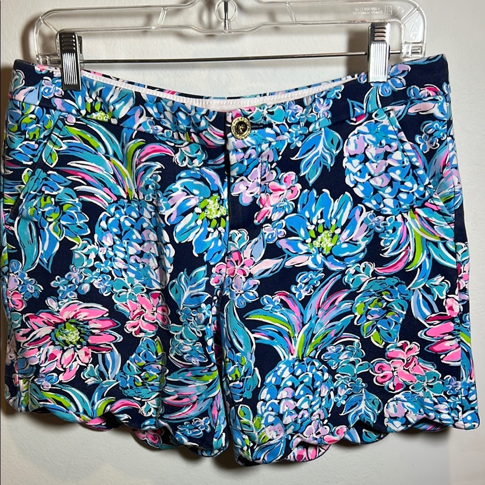Floral Lilly Pulitzer Callahan Stretch Shorts Blue Horizon Jungle Sunrise 6